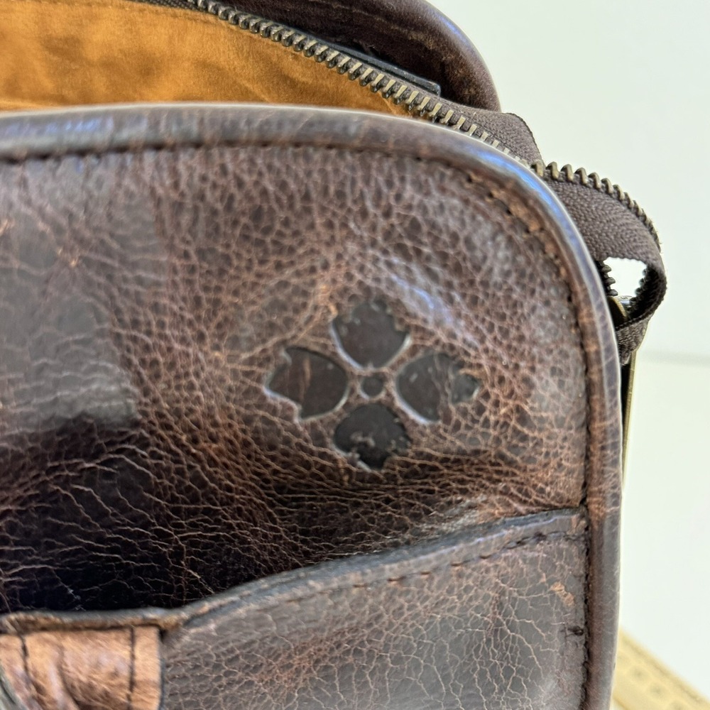 PATRICIA NASH Paris Tooled Leather Tassel Studded Satchel Bag Brown Boho Artisan - Picture 10 of 16